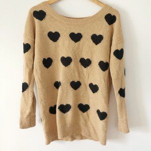 ** Express Long Brown Heart Sweater